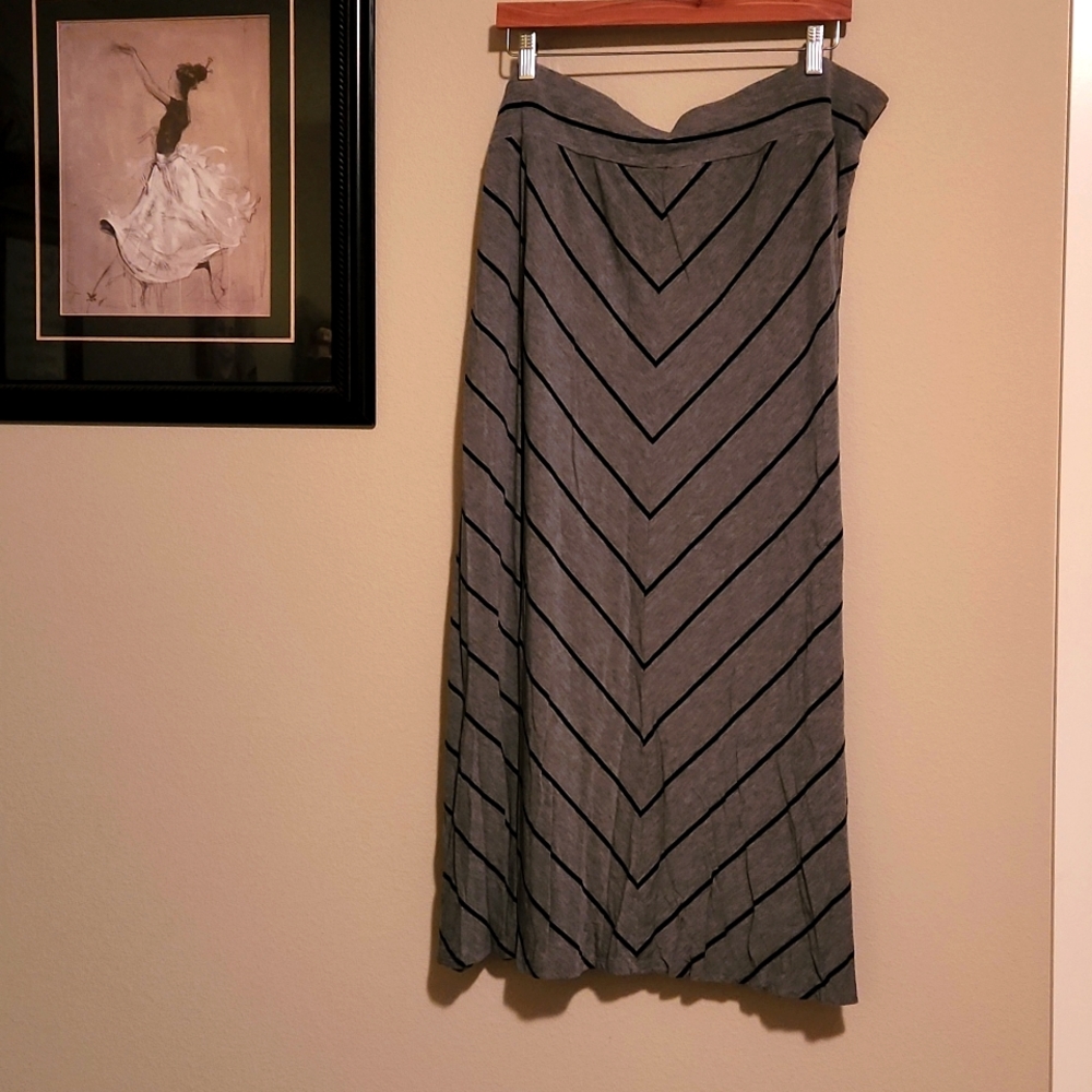 Ava &Viv Gray Maxi Skirt, Size 2X